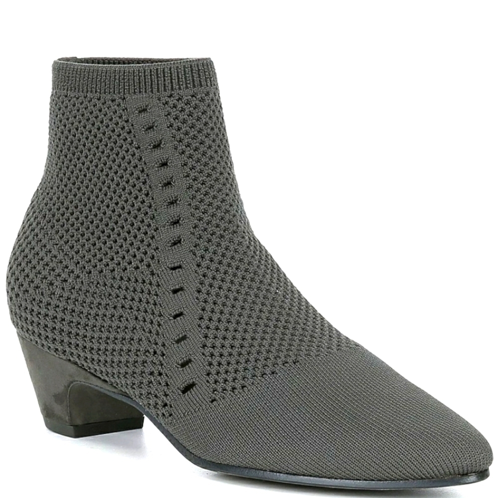 EILEEN FISHER Honey Stretch Knit Ankle Booties, Color Gray, Size 11